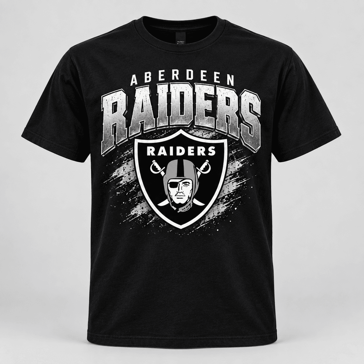 Black Aberdeen Raiders adult football shirt mockup
