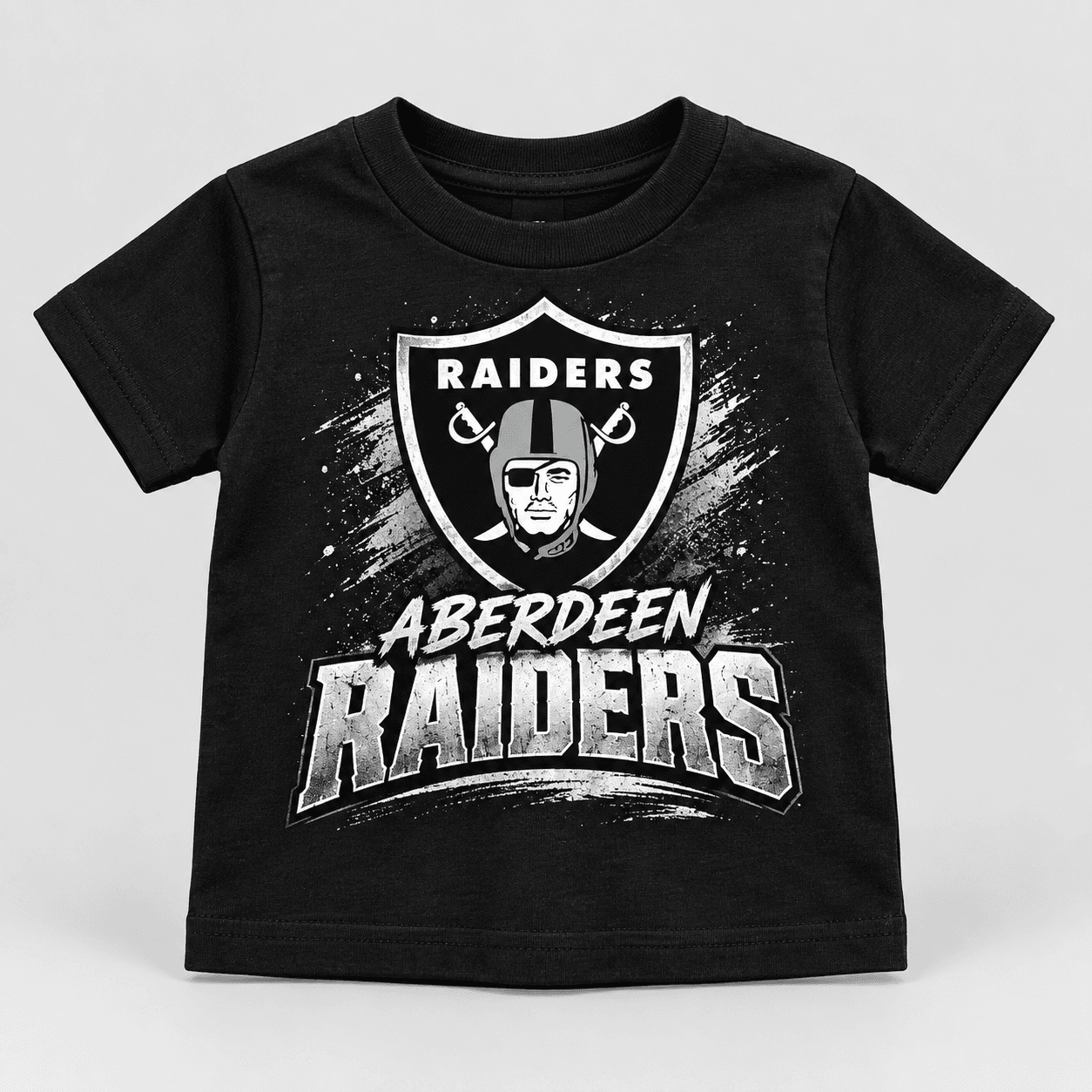 Black Aberdeen Raiders toddler football shirt mockup
