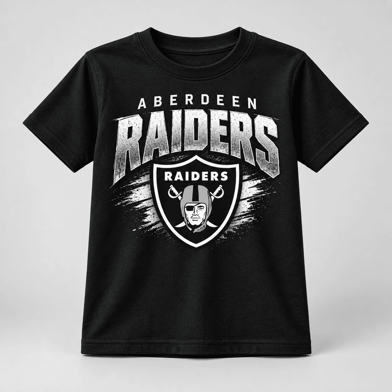 Black Aberdeen Raiders youth football shirt mockup